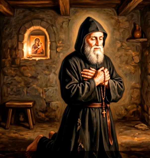 São Charbel assim como Cristo é o nosso modelo de oração.