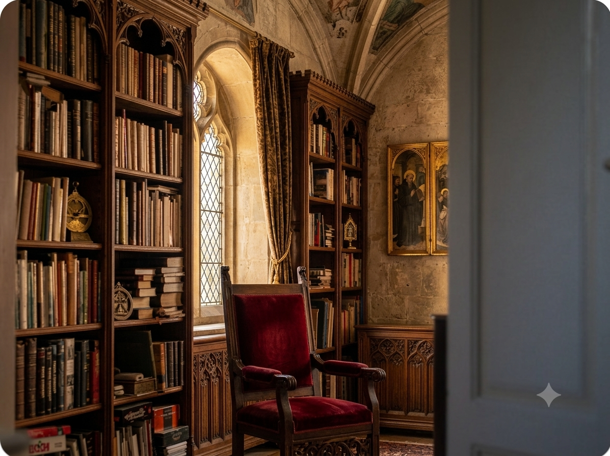 biblioteca de mosteiro católico