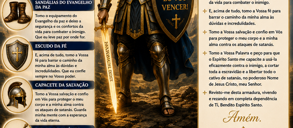 Oração da Armadura de Deus: Revesti-me com a Vossa Proteção, Senhor