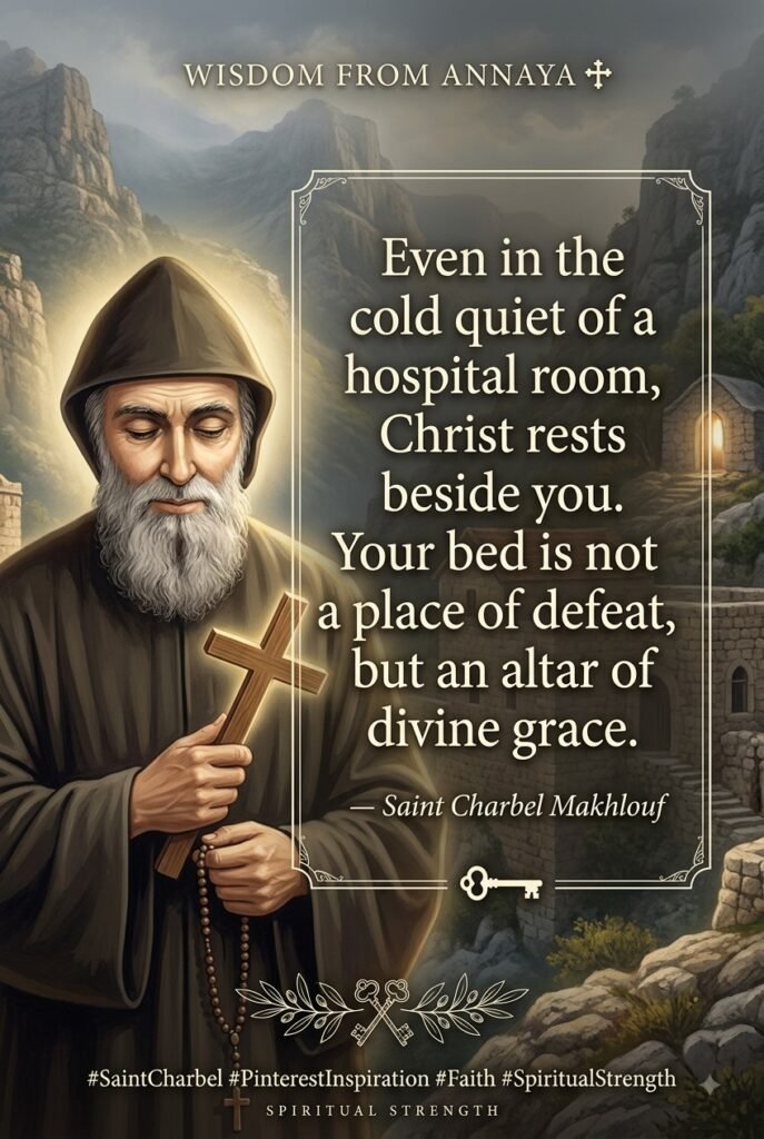 Even in the cold quiet of a hospital room Christ rests beside you. Your bed is not a place of defeat but an altar of divine grace