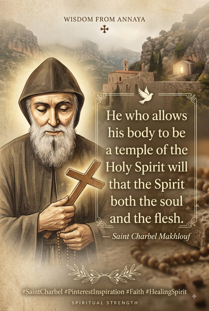 He who allows his body to be a temple of the Holy Spirit will find that the Spirit heals both the soul and the flesh