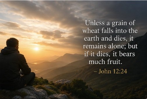 unless a grain of wheat falls into the earth and dies